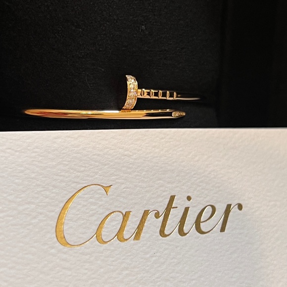 Cartier Jewelry - NEW Cartier Juste Un Clou JUC Yellow Gold Bracelet Size 15 With Diamonds Small